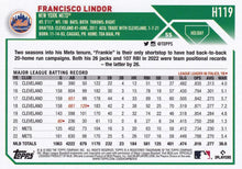 Load image into Gallery viewer, 2023 Topps Holiday Francisco Lindor  H119 New York Mets
