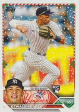 Load image into Gallery viewer, 2023 Topps Holiday Oswald Peraza RC H157 New York Yankees
