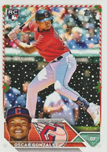 Load image into Gallery viewer, 2023 Topps Holiday Oscar Gonzalez RC H188 Cleveland Guardians
