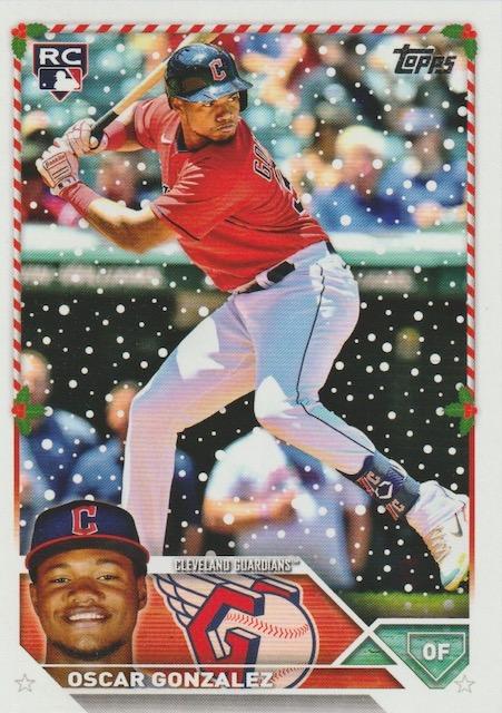 2023 Topps Holiday Oscar Gonzalez RC H188 Cleveland Guardians