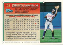 将图片加载到图库查看器，1994 Topps Delino DeShields # 109 Montreal Expos
