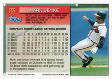 Load image into Gallery viewer, 1994 Topps Mark Lemke # 23 Atlanta Braves

