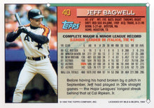 将图片加载到图库查看器，1994 Topps Jeff Bagwell # 40 Houston Astros
