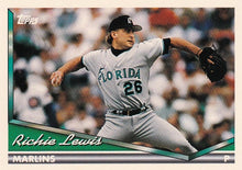 将图片加载到图库查看器，1994 Topps Richie Lewis # 47 Florida Marlins
