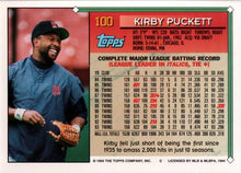 تحميل الصورة إلى عارض المعرض، 1994 Topps Kirby Puckett # 100 Minnesota Twins
