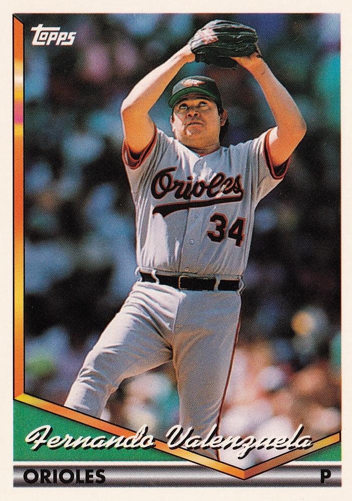 1994 Topps Fernando Valenzuela # 175 Baltimore Orioles