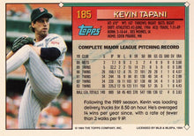 将图片加载到图库查看器，1994 Topps Kevin Tapani # 185 Minnesota Twins
