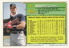 将图片加载到图库查看器，1994 Topps Javy Lopez FS # 194 Atlanta Braves
