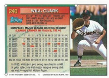 将图片加载到图库查看器，1994 Topps Will Clark # 240 San Francisco Giants
