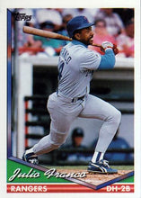 将图片加载到图库查看器，1994 Topps Julio Franco # 260 Texas Rangers
