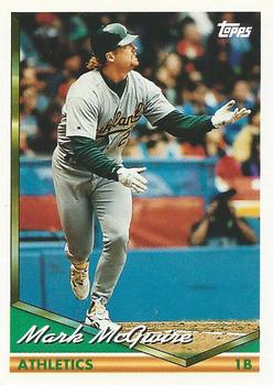 1994 Topps Mark McGwire # 340 Oakland Athletics
