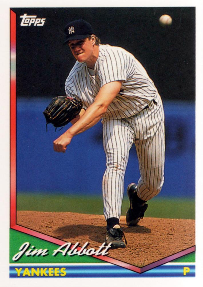 1994 Topps Jim Abbott # 350 New York Yankees
