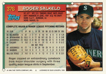 Load image into Gallery viewer, 1994 Topps Roger Salkeld # 376 Seattle Mariners
