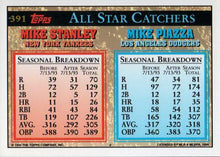 Load image into Gallery viewer, 1994 Topps Mike Piazza / Mike Stanley AS # 391 Los Angeles Dodgers / New York Yankees
