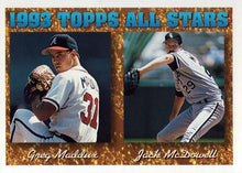 Load image into Gallery viewer, 1994 Topps Greg Maddux / Jack McDowell AS # 392 Atlanta Braves / Chicago White Sox
