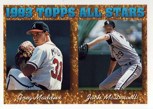 1994 Topps Greg Maddux / Jack McDowell AS # 392 Atlanta Braves / Chicago White Sox