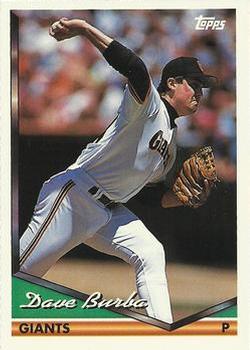 1994 Topps Dave Burba # 433 San Francisco Giants