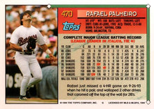 Load image into Gallery viewer, 1994 Topps Rafael Palmeiro # 470 Texas Rangers
