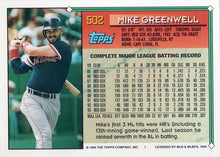 Load image into Gallery viewer, 1994 Topps Mike Greenwell # 502 Boston Red Sox
