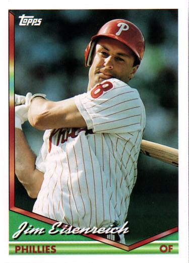 1994 Topps Jim Eisenreich # 504 Philadelphia Phillies