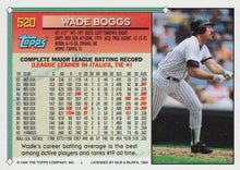 将图片加载到图库查看器，1994 Topps Wade Boggs # 520 New York Yankees
