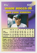 Load image into Gallery viewer, 1994 Topps Wade Boggs MOG, UER # 603 New York Yankees
