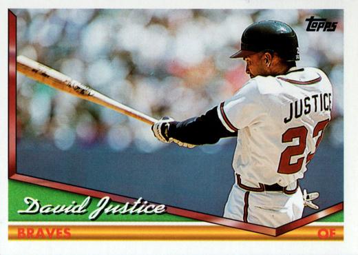 1994 Topps David Justice # 630 Atlanta Braves