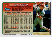 将图片加载到图库查看器，1994 Topps Len Dykstra # 635 Philadelphia Phillies
