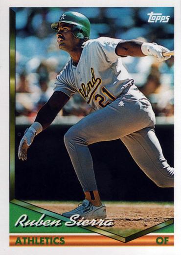 1994 Topps Ruben Sierra # 680 Oakland Athletics