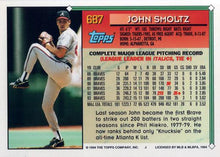 Load image into Gallery viewer, 1994 Topps John Smoltz UER # 687 Atlanta Braves
