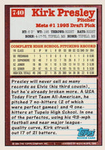 Load image into Gallery viewer, 1994 Topps Kirk Presley DPK, RC # 740 New York Mets
