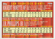 Load image into Gallery viewer, 1994 Topps Rikkert Faneyte / J.R. Phillips CA, RC # 790 San Francisco Giants
