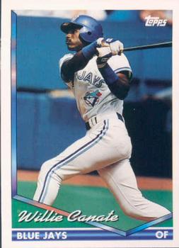 1994 Topps Willie Canate RC # 124 Toronto Blue Jays