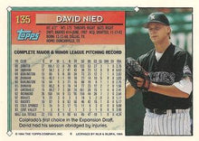 تحميل الصورة إلى عارض المعرض، 1994 Topps David Nied # 135 Colorado Rockies
