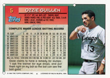 تحميل الصورة إلى عارض المعرض، 1994 TOPPS أوزي جيلين # 5 شيكاغو وايت سوكس

