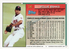 将图片加载到图库查看器，1994 Topps Willie Banks # 14 Minnesota Twins
