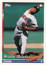 将图片加载到图库查看器，1994 Topps Willie Banks # 14 Minnesota Twins
