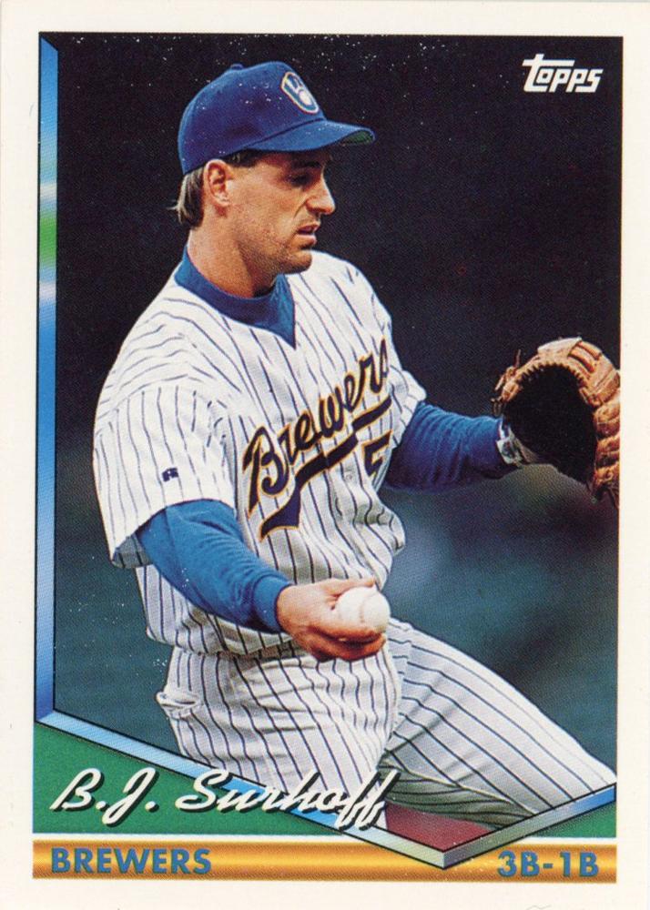 1994 Topps BJ Surhoff # 102 Milwaukee Brewers