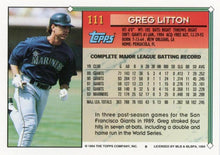 تحميل الصورة إلى عارض المعرض، 1994 Topps Greg Litton # 111 Seattle Mariners
