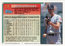 تحميل الصورة إلى عارض المعرض، 1994 Topps Russ Springer # 113 California Angels
