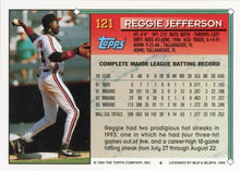 تحميل الصورة إلى عارض المعرض، 1994 Topps Reggie Jefferson # 121 كليفلاند إنديانز
