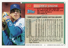 تحميل الصورة إلى عارض المعرض، 1994 Topps Greg Gagne # 151 Kansas City Royals
