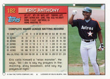 将图片加载到图库查看器，1994 Topps Eric Anthony # 182 Houston Astros
