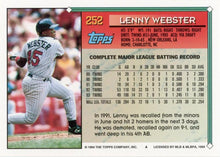 将图片加载到图库查看器，1994 Topps Lenny Webster # 252 Minnesota Twins
