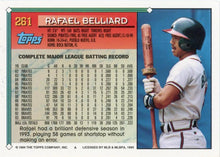 将图片加载到图库查看器，1994 Topps Rafael Belliard # 261 Atlanta Braves
