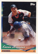 将图片加载到图库查看器，1994 Topps Kevin Higgins # 279 San Diego Padres
