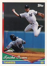 将图片加载到图库查看器，1994 Topps Spike Owen # 297 New York Yankees
