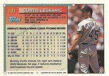 Load image into Gallery viewer, 1994 Topps Curtis Leskanic # 191 Colorado Rockies
