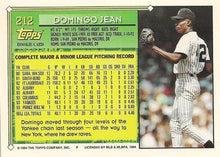 Load image into Gallery viewer, 1994 Topps Domingo Jean FS, RC # 212 New York Yankees

