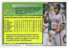 Load image into Gallery viewer, 1994 Topps Manny Ramirez FS # 216 Cleveland Indians

